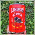 Pickle olive BLACK OLIVE RIPE PITTED MEDIUM mild & nutty LINDSAY USA 6oz 420g